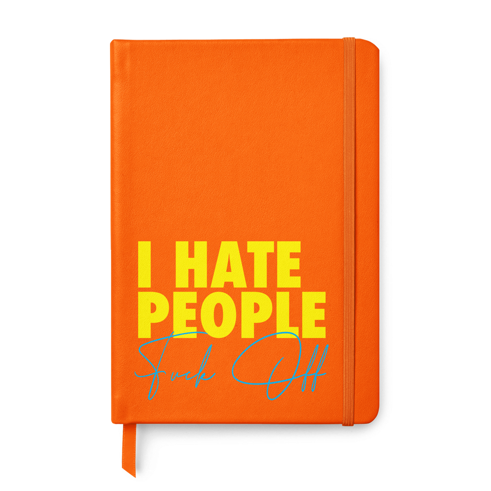 Hate People Fuck Off Leather Style Notebook #4 image